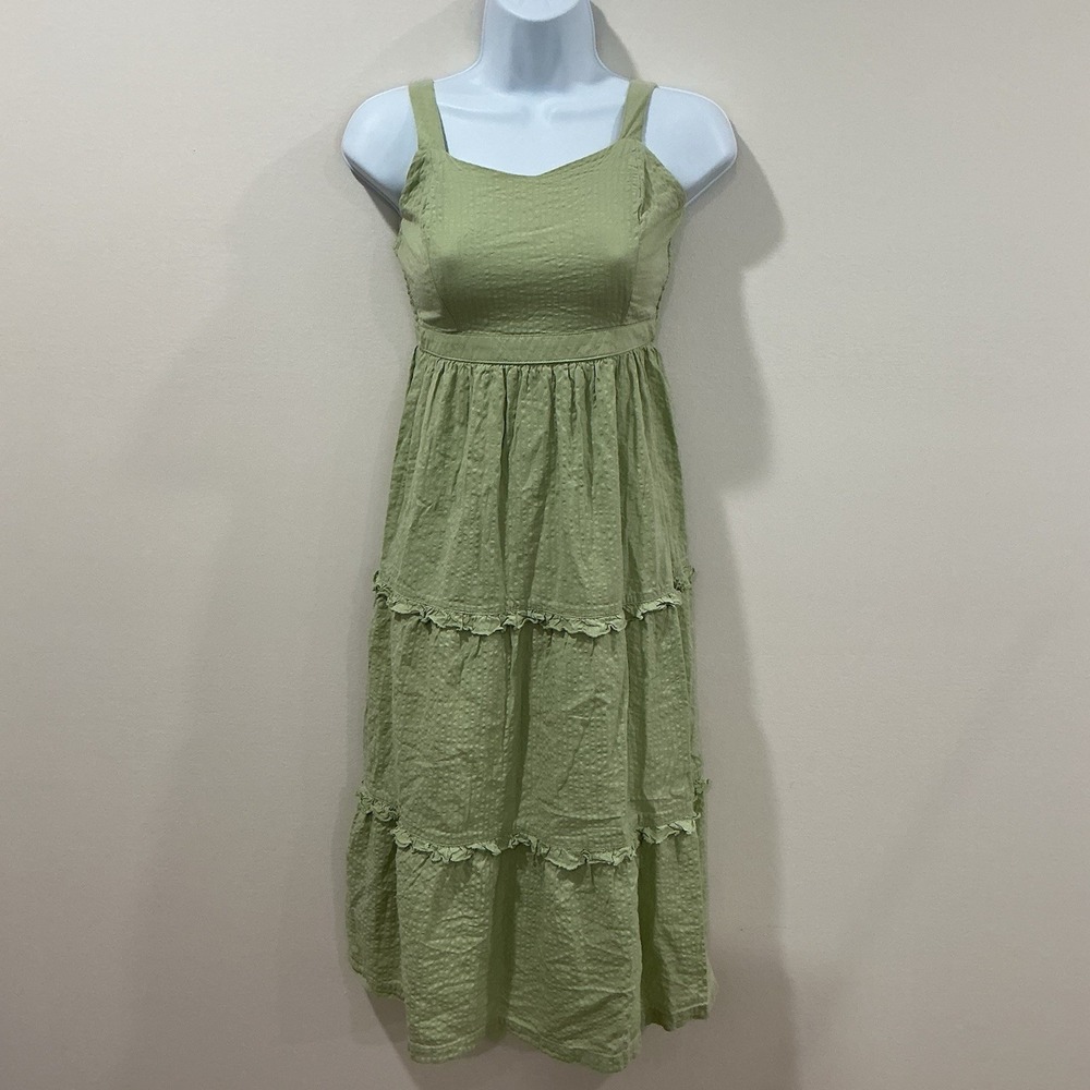 Jopna‎ Smocked Bodice Sleeveless Tiered Dress Cottagecore Size XS 100% Cotton